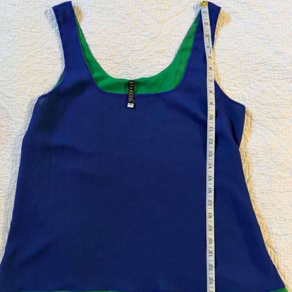 Staples Women's Blue and Green tank top